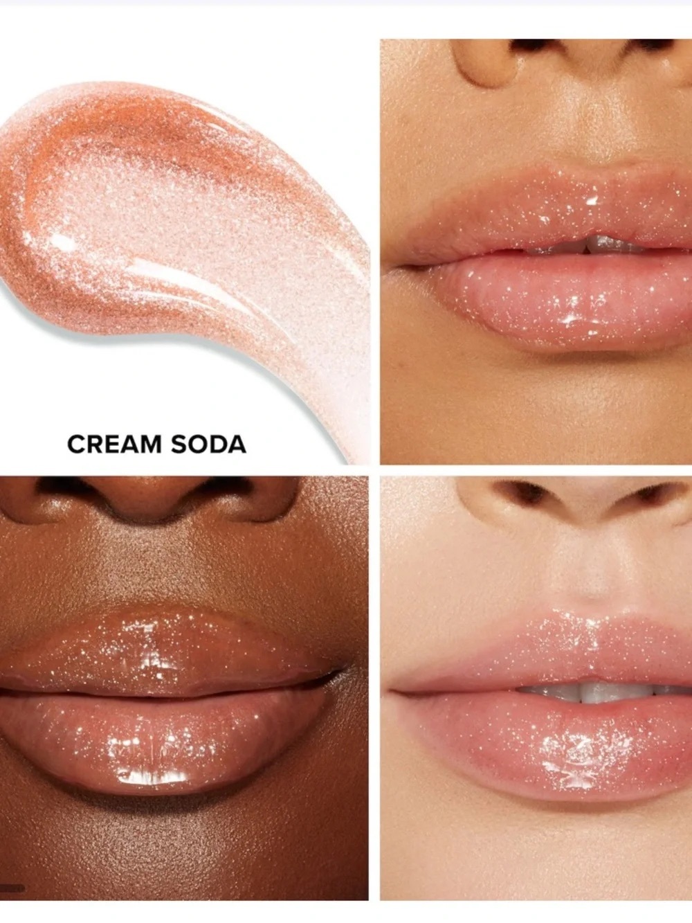 Too Faced Kissing Jelly Hydrating Lip Oil Gloss Cream Soda NEW